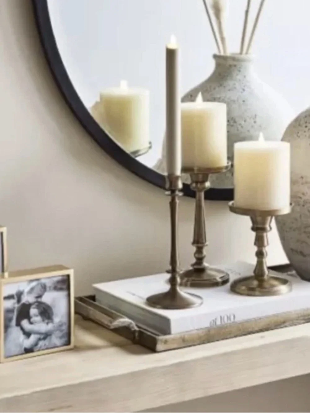 Pottery Barn Premium Flicker Flameless Wax Pillar  ( 3” x 6” )
